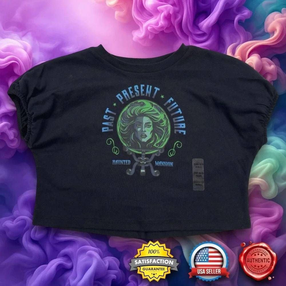 Disney Parks Haunted Mansion Madame Leota Cropped T-Shirt Toddler Girls XS 4 NEW